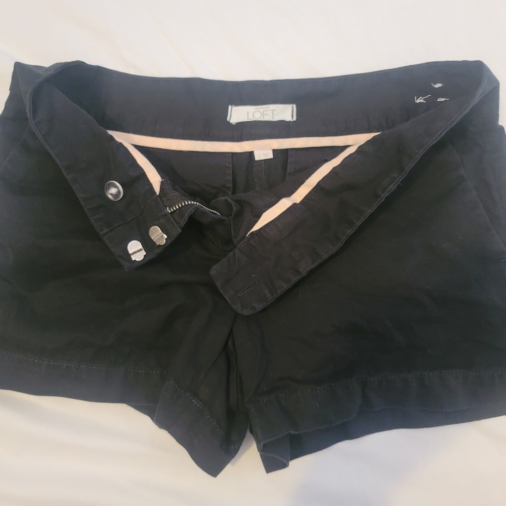 Ann Taylor Black Cuffed Shorts